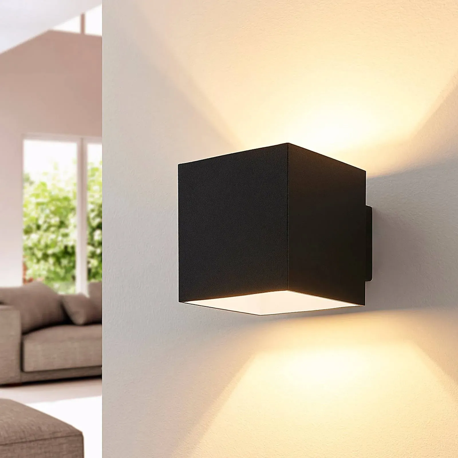 Wandlampe Zuzana Arcchio, dimmbar, schwarz, für Wohn- / Esszimmer, Metall, Modern, Wandleuchte, Wandlampe Innen - 12 cm - 10 cm - 10 cm