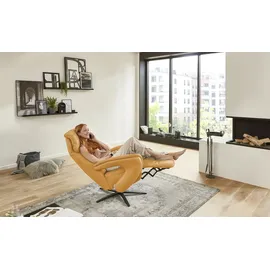 Hukla Relaxsessel Pierre Leder 75 x 115 x 87 cm Orange mit Relax-Funktion