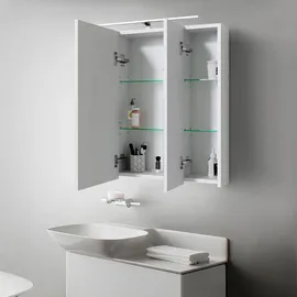 ML-Design Spiegelschrank Weiß, Holzwerkstoff, 15x72x72.4 cm, Badezimmer, Badezimmerspiegel, Spiegelschränke