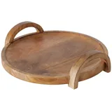 Boltze Tablett aus Mangoholz Julina, Ø 35 cm,