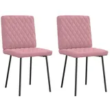 vidaXL Esszimmerstühle 2 Stk. Rosa Samt
