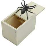 Sarini Streich-Spinnenbox,Grusel-Holzbox,Überraschungsbox aus Holz,Spinnen-Neuheitswerkzeuge,Scherzbox, Erwachsene