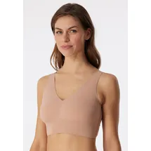 SCHIESSER Bustier "Invisible Soft", Damen, Gr. 40, N-Gr, beige (411, maple), Single Jersey, Obermaterial: 75% Polyamid, 25% Elasthan, unifarben, bequem, BHs Bustier, Microfaser, Lasercut-Abschlüsse, V-Ausschnitt