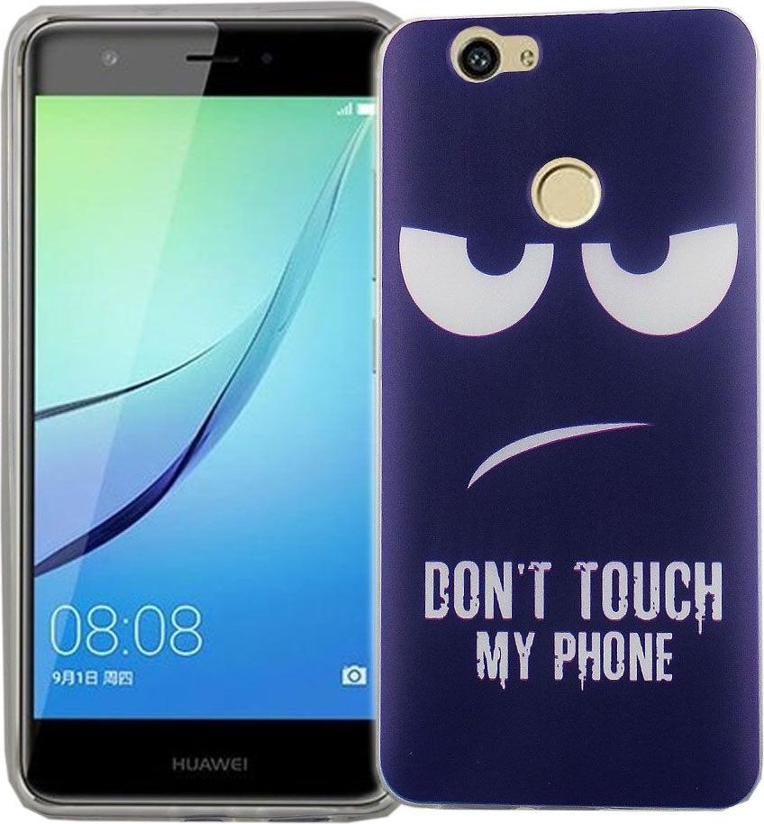 König Design Dont Touch My Phone Handyhülle Huawei Nova Silikon (Huawei Nova), Smartphone Hülle, Blau