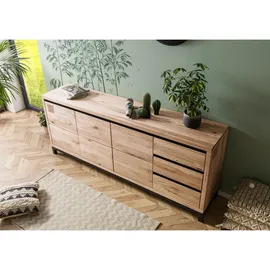 Massivmoebel24 Sideboard 210 x 85 x 45 cm Beige / Weiß