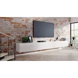 4housedesign® TV Board Lowboard Hängend | Fernsehschrank tv Sideboard Wohnzimmer | Lowboard Wohnzimmer fernsehregal tv Board Hängend tv Shrank tv 55 Zoll - TV Lowboard Weiß 240cm