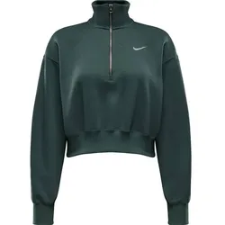 NIKE Damen Sweatshirt W NSW PHNX FLC QZ CROP, VINTAGE GREEN/SAIL, S