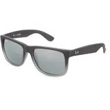 Ray-Ban RB 4165 JUSTIN Herren-Sonnenbrille Vollrand Quadratisch Kunststoff-Gestell, grau
