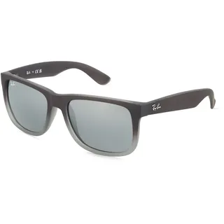 Ray-Ban RB 4165 JUSTIN Herren-Sonnenbrille Vollrand Eckig Kunststoff-Gestell, grau