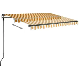 vidaXL LED Gelenkarmmarkise 350 x 250 cm gelb/weiß 3069723