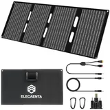 ELECAENTA 60W Tragbar Solar Ladegerät Monokristallin ETFE Solarpanel Ultraleichtes IP68 Solarmodul Faltbares Solar Charger für iPhone,Andriod handy,Tablets,Tragbare Powerstation,Camping,Outdoor