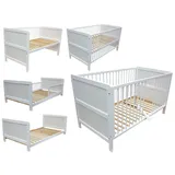 Micoland Kinderbett Juniorbett Beistellbett 3in1 weiß