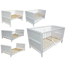 Micoland Kinderbett Juniorbett Beistellbett 3in1 weiß