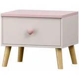 [en.casa] Nachtschrank Sandnes 31 x 38 x 30 cm Weiß/Rosa