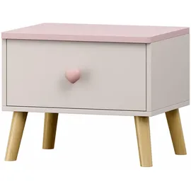 [en.casa] Nachtschrank Sandnes 31 x 38 x 30 cm Weiß/Rosa