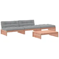 vidaXL 4-tlg Garten-Lounge-Set mit Kissen Massivholz Douglasie Modell 5