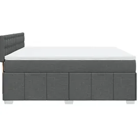 vidaXL Boxspringbett 180 x 200 cm Dunkelgrau