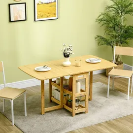 Homcom Klapptisch 149,5 x 73,5 x 80 cm beige