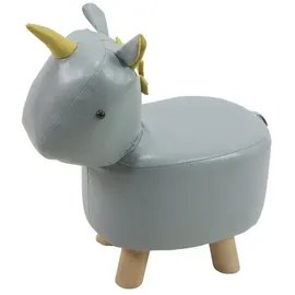 Hti-Living Hocker Enrik Einhorn Kunstleder 22 x 47 x 45 cm Grau