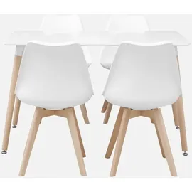 sweeek - Rechteckiger Esstisch + Stühle - Hedvig