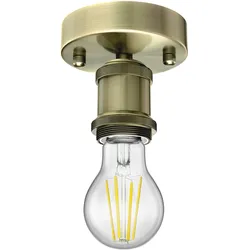 ledscom.de Vintage Lampen-Fassung RETRA, gold, inkl. E27 Lampe, Energieeffizienzklasse A (warmweiß, 4W, 848lm)