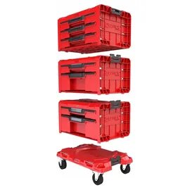 QBRICK System Werkzeugkoffer PRO Schublade Set 3 Rot