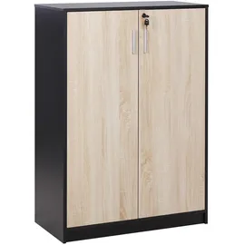 Beliani Zehna Aktenschrank 80 x 40 x 117 cm Braun/Schwarz