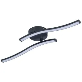 GBLY Deckenlampe Modern Schlafzimmerlampe Schwarz 12W Wohnzimmerlampe 3000K Wellen Design Küchenlampe Innen Warmweiß LED Deckenbeleuchtung für Flur