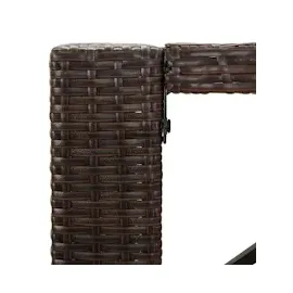 vidaXL Bartisch mit Glasplatte Braun 105x80x110 cm Poly Rattan