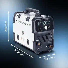 STAHLWERK Mini FLUX 120 ST Digital – Fülldrahtschweißen ohne Gas bis 120 A, kompakt, synergisch, LED-Licht, Lift-TIG- & MMA/ARC-... LIFT TIG Funktion