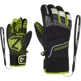 Ziener Kinder LONZALO Ski-Handschuhe Wintersport wasserdicht Primaloft Black Lime 7 5