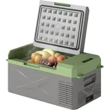 Kompressor Kühlbox 16,3 Liter Elektrische Kühlbox ,12/220v, Mini Kühlschrank Gefrierbox Für Auto Lkw Camping Boot Grau Grün