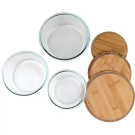 ideoon home Vorratsdosen rund transparent/weiß 6,3/9,6/14,0 l 3-tlg.