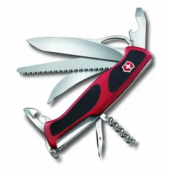 0.9583.MC Victroinox RangerGrip 57 Hunter 130mm, 2 Komponenten-Schalen,rot/schwa