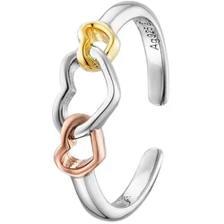 Silberring ENGELSRUFER "With Love - Herzensangelegenheit Tricolor, ERR-WITHLOVE-03-TRI", rosa (silberfarben, gelbgoldfarben, roségoldfarben), Fingerringe, Damen, 1,60 g, Silber 925 (Sterlingsilber)