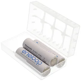 AccuCell Universal 4er Akkuschutzbox für CR123A Akku, CR 16340 oder 2 CR 18650 Akku, Batterien