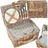 Tectake Picknickkorb Langeoog für 2 Personen mit Kühlfach 29 x 41 x 21 cm braun