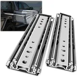 AOLISHENG Schubladenschiene Vollauszug 600 mm, Schwerlastauszug 76 mm Breite mit 200 kg Tragkraft, für Werkstatt, Industrie, LKW und Maschinenbau, 1 Paar (2 Stück)