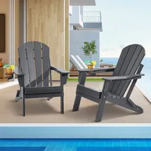 Vevor Adirondack-Stuhl 2er-Set 55 x 70 x 106 cm grau