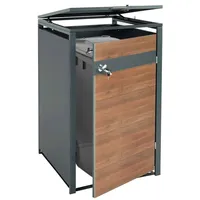 Mendler 1er Mülltonnenverkleidung HWC-J82, Mülltonnenbox, erweiterbar, Metall 32kg, anthrazit