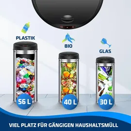 Kesser Automatik Sensor Mülleimer 56 l Weiß