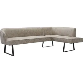exxpo - sofa fashion Eckbank EXXPO - SOFA FASHION "Americano", braun (cappuccino), B:249cm H:83cm T:157cm, Sitzbänke, Eckbank, mit Keder und Metallfüßen, Bezug in verschiedenen Qualitäten, Topseller