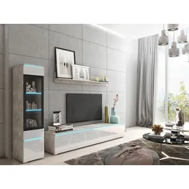 P & B WOHNWAND VERA | BETONOPTIK/WEISS HG.