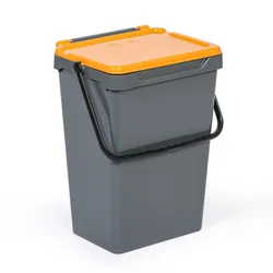 Plastik Mülleimer für mülltrennung, 35 l, grau + gelb