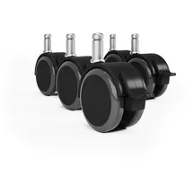 MS Beschläge Möbelrolle Transportrolle Stift 11mm Gummirolle Bürostuhl Mit Bremse 5er Pack