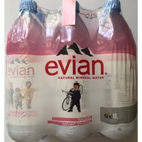 Evian Natural Mineral Water 6 x 1 Liter EINWEG Pfand