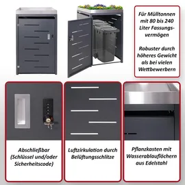 MCW 1er-/2er-Mülltonnenverkleidung Anthrazit,