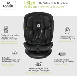 Lorelli Kindersitz Aviator, Mitwachsender Autositz mit Isofix schwarz