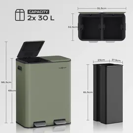 MAXCRAFT Mülleimer 60 l Grün