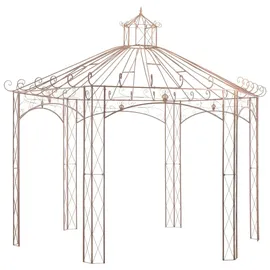 vidaXL Gartenpavillon 4 x 4 m inkl. 4 Seitenteile Antikbraun